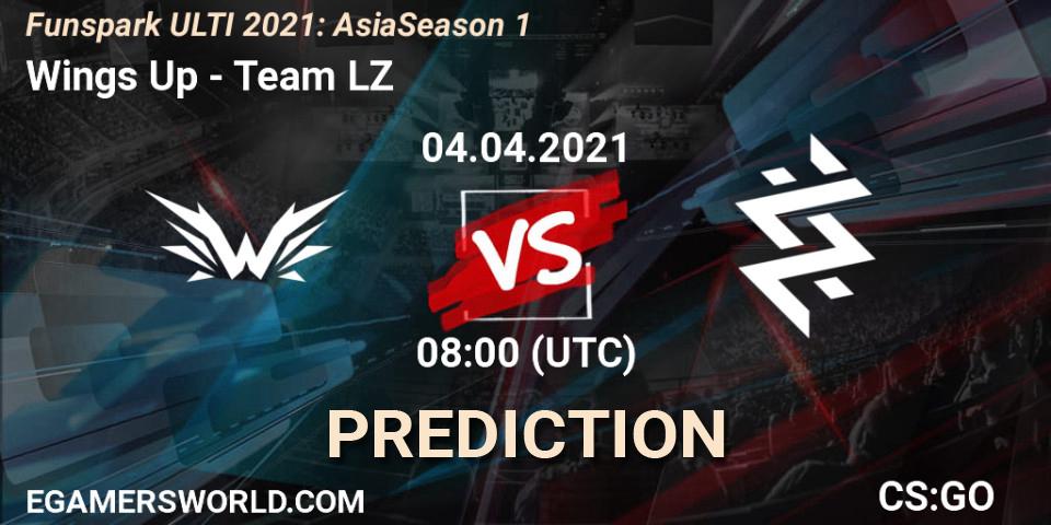 Wings Up vs Team LZ: Betting TIp, Match Prediction. 04.04.2021 at 07:45. Counter-Strike (CS2), Funspark ULTI 2021: Asia Season 1