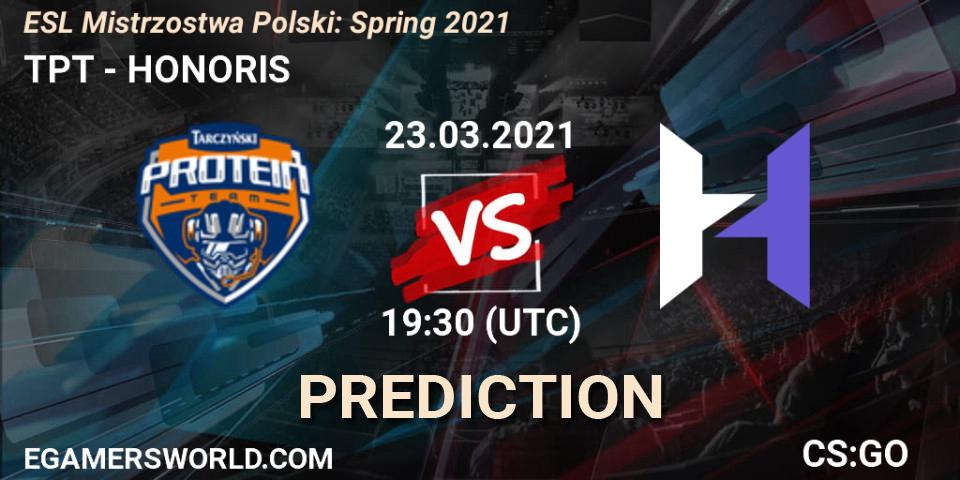 TPT vs HONORIS: Betting TIp, Match Prediction. 23.03.2021 at 19:30. Counter-Strike (CS2), ESL Mistrzostwa Polski: Spring 2021