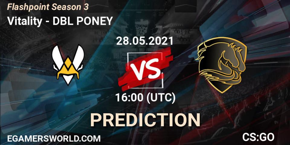 Vitality vs DBL PONEY: Betting TIp, Match Prediction. 28.05.21. CS2 (CS:GO), Flashpoint Season 3