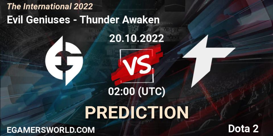 Evil Geniuses vs Thunder Awaken: Betting TIp, Match Prediction. 20.10.22. Dota 2, The International 2022