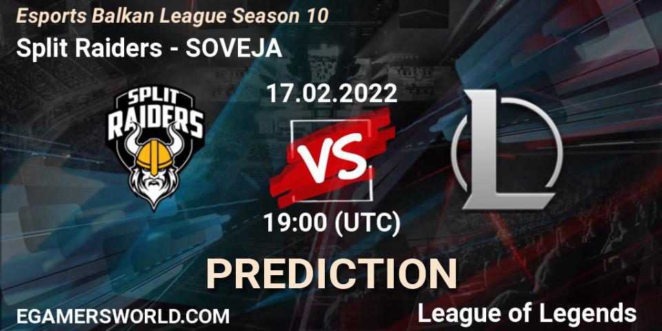 Split Raiders vs SOVEJA: Betting TIp, Match Prediction. 17.02.22. LoL, Esports Balkan League Season 10