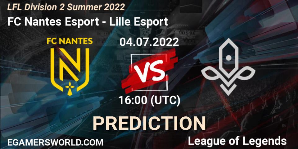 FC Nantes Esport vs Lille Esport: Betting TIp, Match Prediction. 04.07.2022 at 16:00. LoL, LFL Division 2 Summer 2022