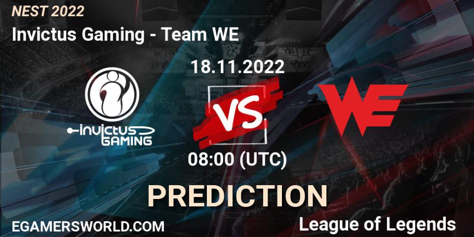 Invictus Gaming vs Team WE: Betting TIp, Match Prediction. 18.11.22. LoL, NEST 2022