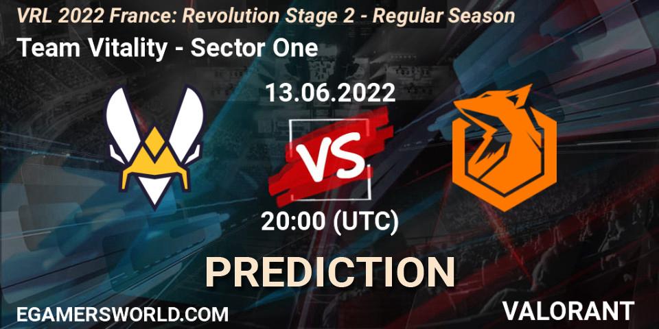 Team Vitality vs Sector One: Betting TIp, Match Prediction. 13.06.2022 at 20:50. VALORANT, VRL 2022 France: Revolution Stage 2 - Regular Season