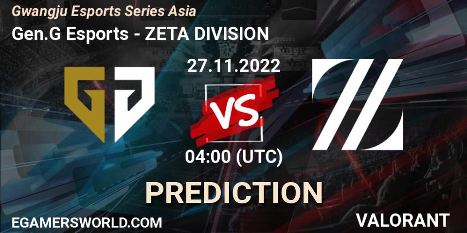 Gen.G Esports vs ZETA DIVISION: Betting TIp, Match Prediction. 27.11.22. VALORANT, Gwangju Esports Series Asia