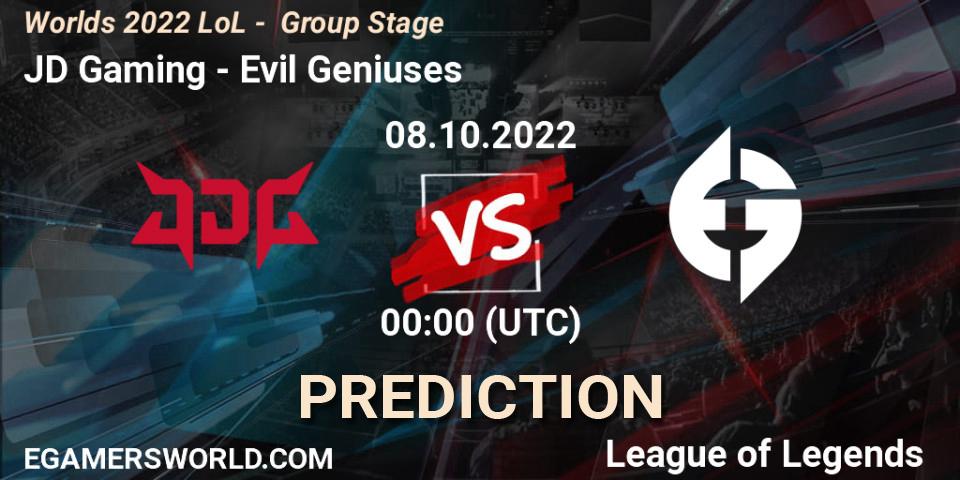 JD Gaming vs Evil Geniuses: Betting TIp, Match Prediction. 08.10.22. LoL, Worlds 2022 LoL - Group Stage
