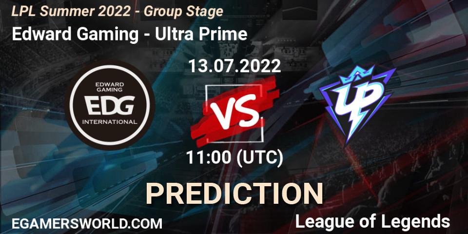 Edward Gaming vs Ultra Prime: Betting TIp, Match Prediction. 13.07.22. LoL, LPL Summer 2022 - Group Stage
