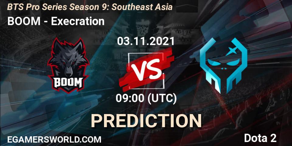 BOOM vs Execration: Betting TIp, Match Prediction. 03.11.2021 at 09:00. Dota 2, BTS Pro Series Season 9: Southeast Asia
