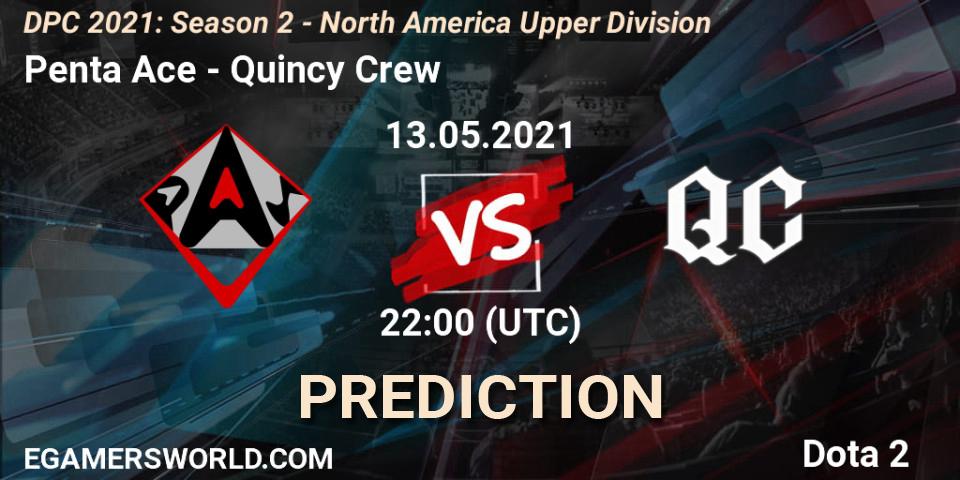 Penta Ace vs Quincy Crew: Betting TIp, Match Prediction. 13.05.2021 at 22:06. Dota 2, DPC 2021: Season 2 - North America Upper Division 