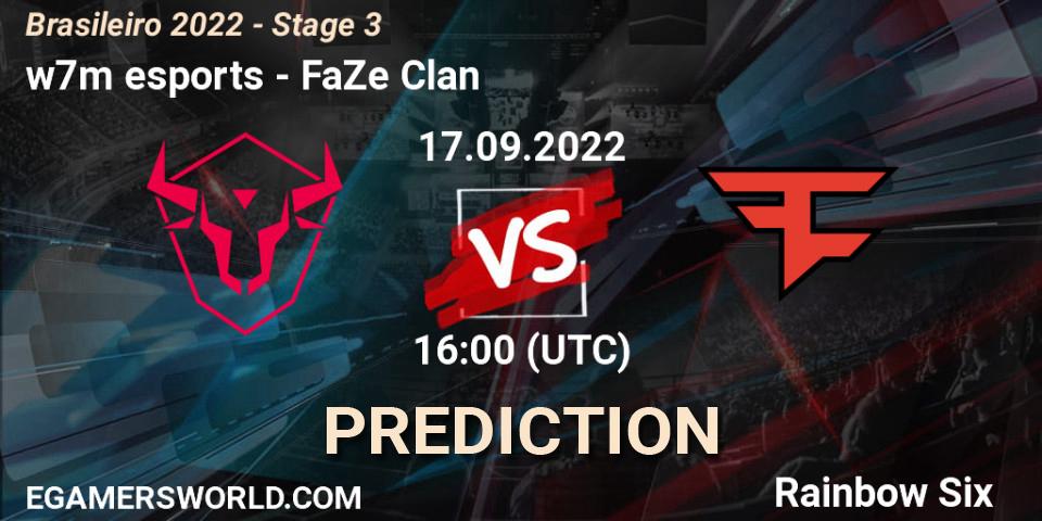 w7m esports vs FaZe Clan: Betting TIp, Match Prediction. 17.09.22. Rainbow Six, Brasileirão 2022 - Stage 3
