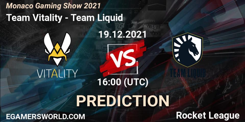 Team Vitality vs Team Liquid: Betting TIp, Match Prediction. 19.12.2021 at 17:00. Rocket League, Monaco Gaming Show 2021