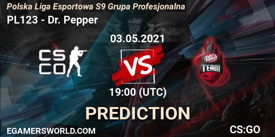 PL123 vs Dr. Pepper: Betting TIp, Match Prediction. 03.05.2021 at 19:00. Counter-Strike (CS2), Polska Liga Esportowa S9 Grupa Profesjonalna