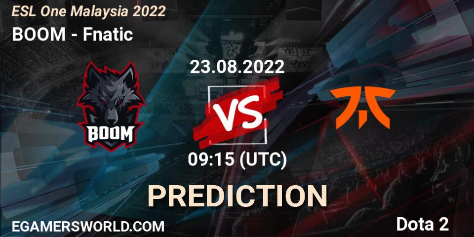 BOOM vs Fnatic: Betting TIp, Match Prediction. 23.08.22. Dota 2, ESL One Malaysia 2022