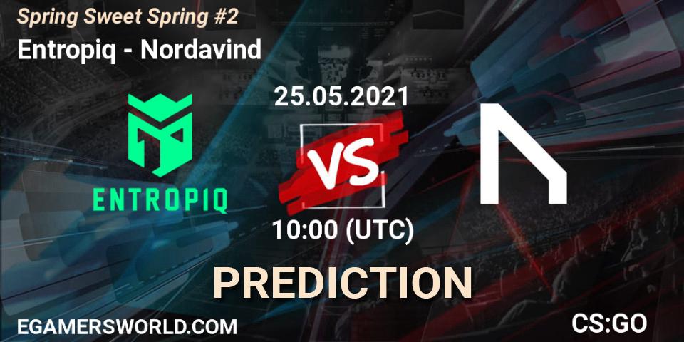 Entropiq vs Nordavind: Betting TIp, Match Prediction. 25.05.2021 at 10:10. Counter-Strike (CS2), Spring Sweet Spring #2