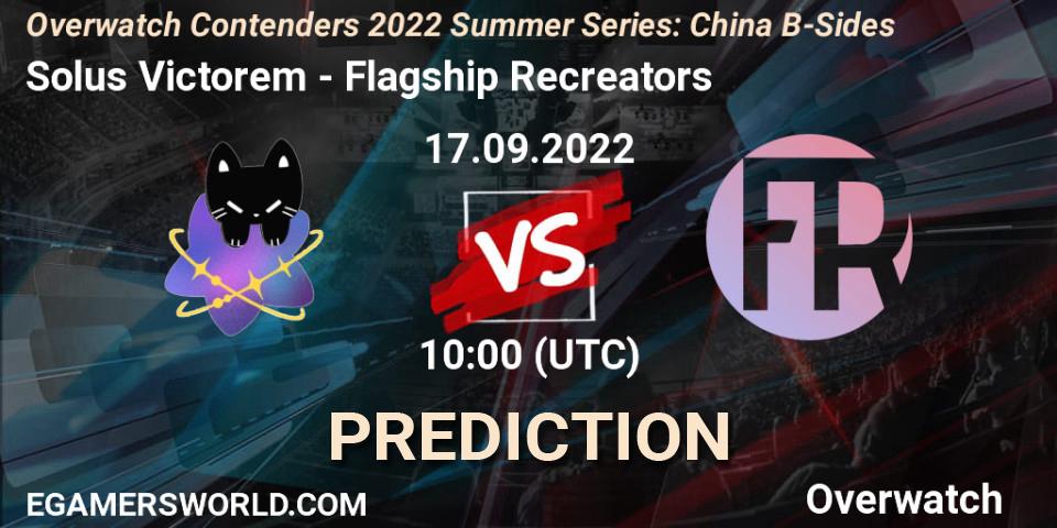Solus Victorem vs Flagship Recreators: Betting TIp, Match Prediction. 17.09.22. Overwatch, Overwatch Contenders 2022 Summer Series: China B-Sides