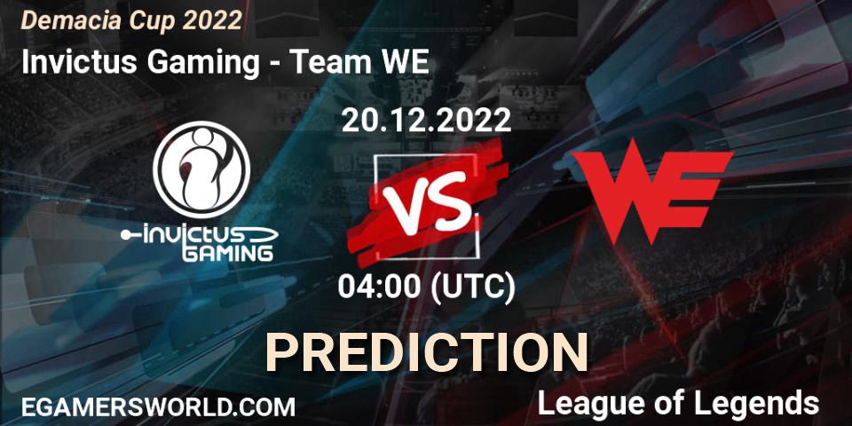 Invictus Gaming vs Team WE: Betting TIp, Match Prediction. 20.12.22. LoL, Demacia Cup 2022