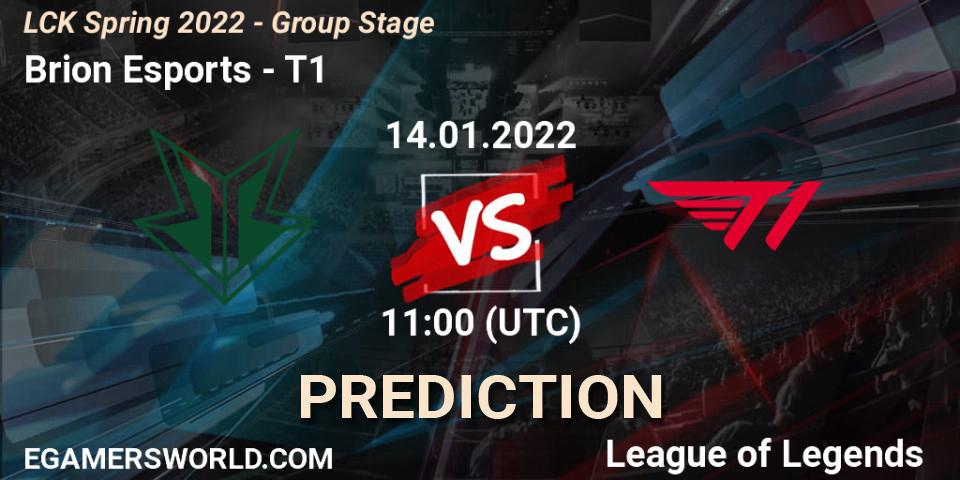 Brion Esports vs T1: Betting TIp, Match Prediction. 14.01.2022 at 11:00. LoL, LCK Spring 2022 - Group Stage