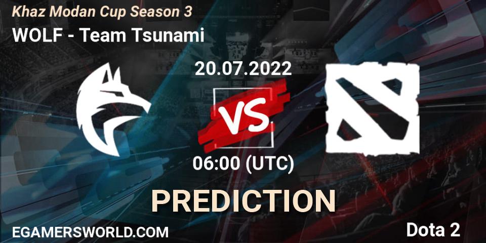WOLF vs Team Tsunami: Betting TIp, Match Prediction. 20.07.2022 at 06:16. Dota 2, Khaz Modan Cup Season 3