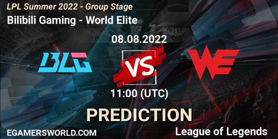 Bilibili Gaming vs World Elite: Betting TIp, Match Prediction. 08.08.22. LoL, LPL Summer 2022 - Group Stage