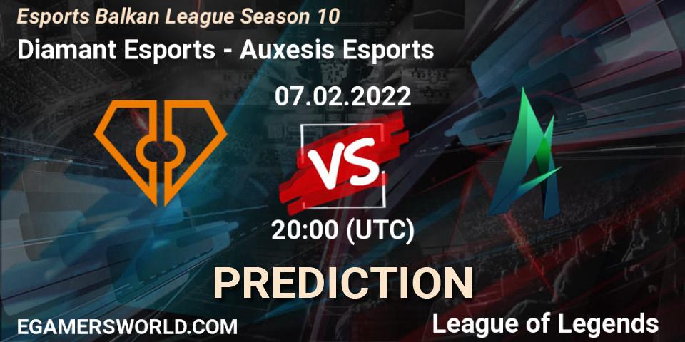 Diamant Esports vs Auxesis Esports: Betting TIp, Match Prediction. 07.02.2022 at 20:00. LoL, Esports Balkan League Season 10