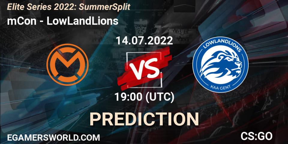 mCon vs LowLandLions: Betting TIp, Match Prediction. 14.07.22. CS2 (CS:GO), Elite Series 2022: Summer Split