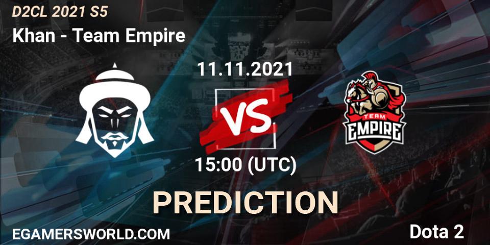 Khan vs Team Empire: Betting TIp, Match Prediction. 11.11.21. Dota 2, Dota 2 Champions League 2021 Season 5