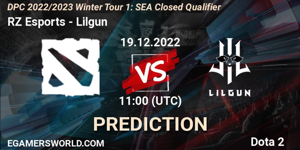 RZ Esports vs Lilgun: Betting TIp, Match Prediction. 19.12.2022 at 11:00. Dota 2, DPC 2022/2023 Winter Tour 1: SEA Closed Qualifier