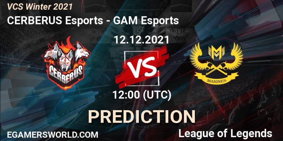 CERBERUS Esports vs GAM Esports: Betting TIp, Match Prediction. 12.12.2021 at 10:00. LoL, VCS Winter 2021