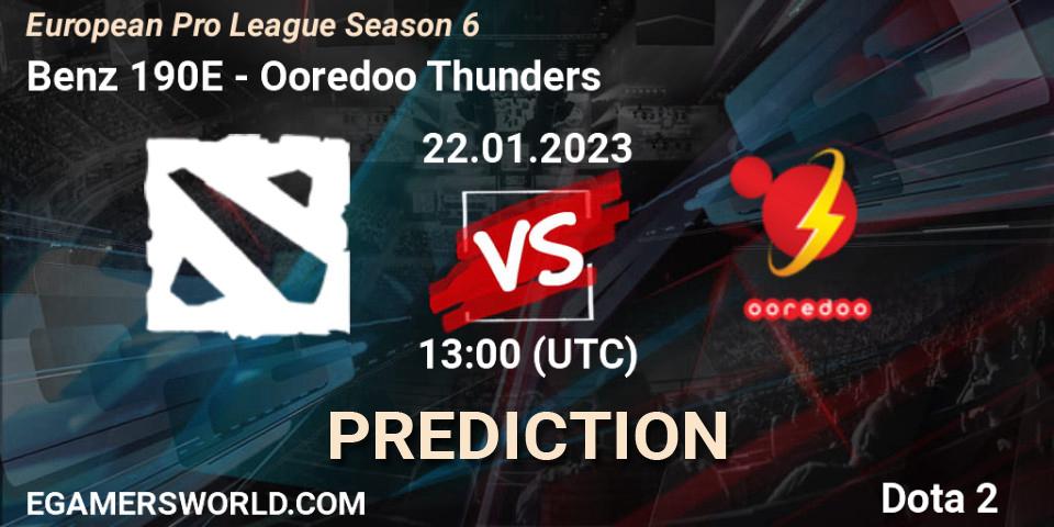 Benz 190E vs Ooredoo Thunders: Betting TIp, Match Prediction. 22.01.23. Dota 2, European Pro League Season 6