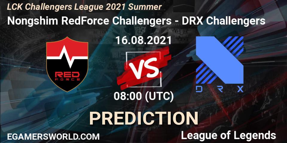 Nongshim RedForce Challengers vs DRX Challengers: Betting TIp, Match Prediction. 16.08.2021 at 08:00. LoL, LCK Challengers League 2021 Summer