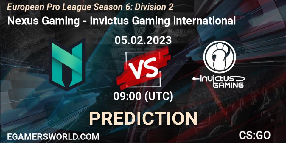 Nexus Gaming vs Invictus Gaming International: Betting TIp, Match Prediction. 05.02.23. CS2 (CS:GO), European Pro League Season 6: Division 2