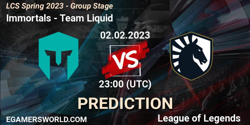 Immortals vs Team Liquid: Betting TIp, Match Prediction. 03.02.23. LoL, LCS Spring 2023 - Group Stage