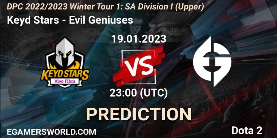 Keyd Stars vs Evil Geniuses: Betting TIp, Match Prediction. 19.01.23. Dota 2, DPC 2022/2023 Winter Tour 1: SA Division I (Upper) 