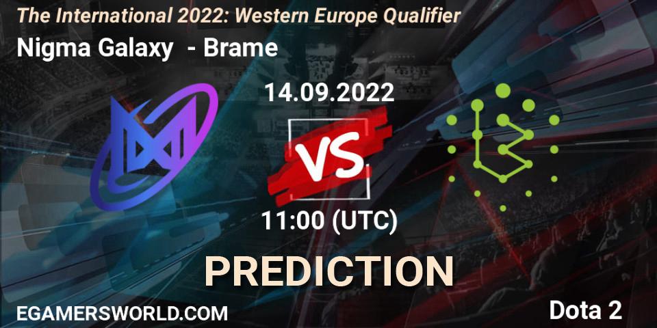 Nigma Galaxy vs Brame: Betting TIp, Match Prediction. 14.09.2022 at 11:40. Dota 2, The International 2022: Western Europe Qualifier