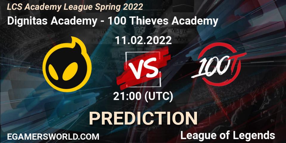Dignitas Academy vs 100 Thieves Academy: Betting TIp, Match Prediction. 11.02.22. LoL, LCS Academy League Spring 2022