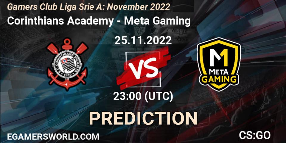 Corinthians Academy vs Meta Gaming Brasil: Betting TIp, Match Prediction. 25.11.2022 at 23:00. Counter-Strike (CS2), Gamers Club Liga Série A: November 2022