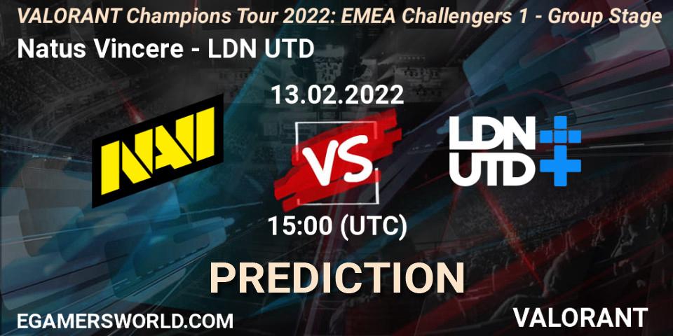 Natus Vincere vs LDN UTD: Betting TIp, Match Prediction. 13.02.2022 at 15:00. VALORANT, VCT 2022: EMEA Challengers 1 - Group Stage