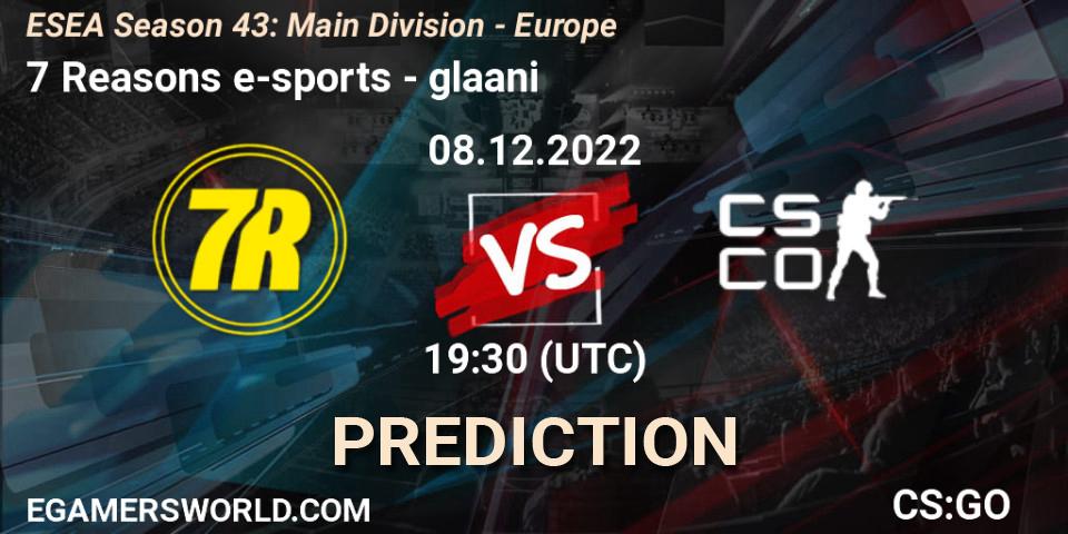 7 Reasons e-sports vs glaani: Betting TIp, Match Prediction. 08.12.22. CS2 (CS:GO), ESEA Season 43: Main Division - Europe