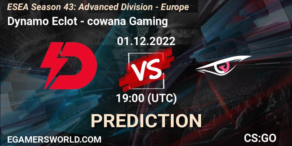 Dynamo Eclot vs cowana Gaming: Betting TIp, Match Prediction. 01.12.22. CS2 (CS:GO), ESEA Season 43: Advanced Division - Europe