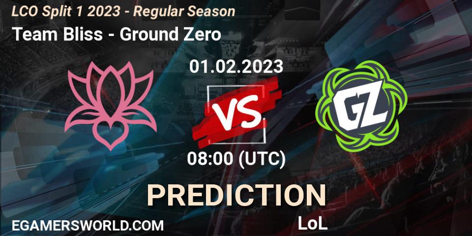 Team Bliss vs Ground Zero: Betting TIp, Match Prediction. 01.02.23. LoL, LCO Split 1 2023 - Regular Season