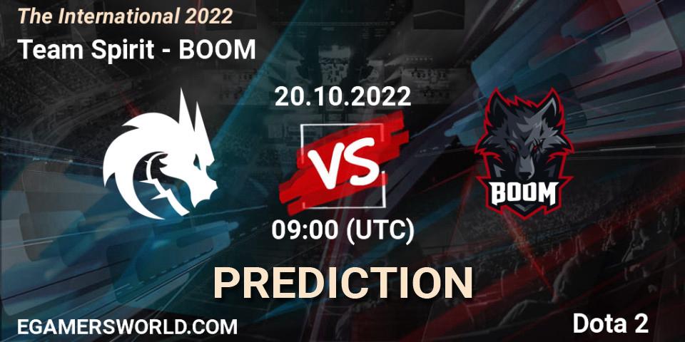 Team Spirit vs BOOM: Betting TIp, Match Prediction. 20.10.2022 at 07:43. Dota 2, The International 2022