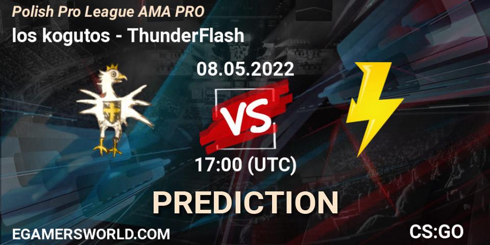los kogutos vs ThunderFlash: Betting TIp, Match Prediction. 08.05.2022 at 17:00. Counter-Strike (CS2), Polish Pro League AMA PRO
