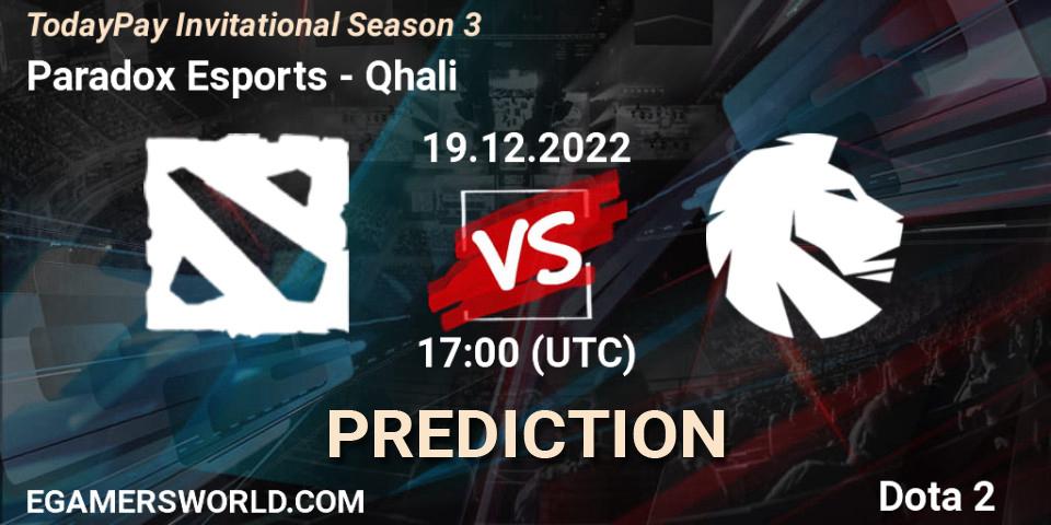 Paradox Esports vs Qhali: Betting TIp, Match Prediction. 19.12.22. Dota 2, TodayPay Invitational Season 3