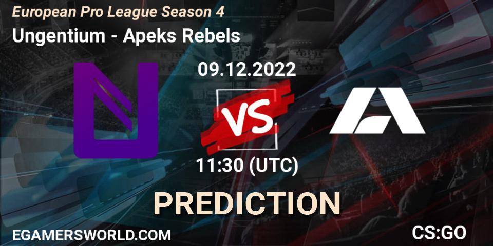 Ungentium vs Apeks Rebels: Betting TIp, Match Prediction. 09.12.22. CS2 (CS:GO), European Pro League Season 4