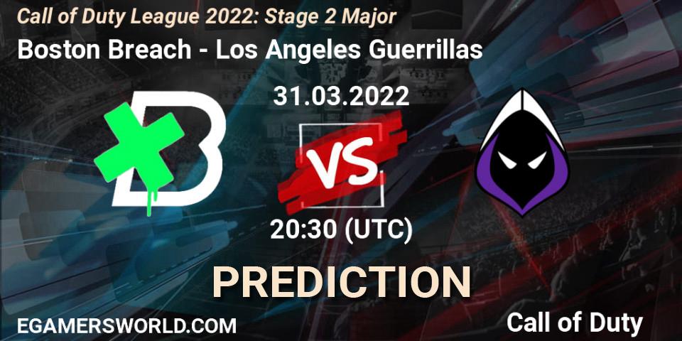 Boston Breach vs Los Angeles Guerrillas: Betting TIp, Match Prediction. 31.03.2022 at 20:30. Call of Duty, Call of Duty League 2022: Stage 2 Major