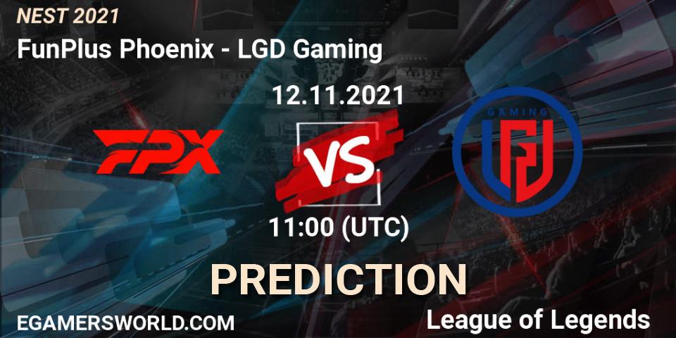 LGD Gaming vs FunPlus Phoenix: Betting TIp, Match Prediction. 15.11.21. LoL, NEST 2021