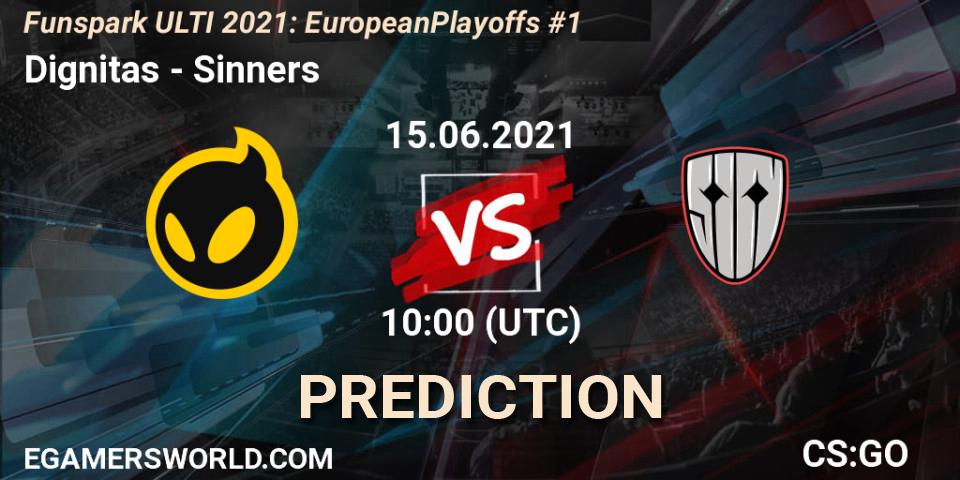 Dignitas vs Sinners: Betting TIp, Match Prediction. 15.06.2021 at 10:00. Counter-Strike (CS2), Funspark ULTI 2021: European Playoffs #1