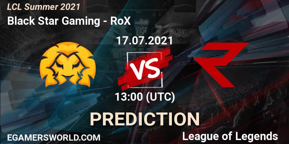 Black Star Gaming vs RoX: Betting TIp, Match Prediction. 17.07.21. LoL, LCL Summer 2021