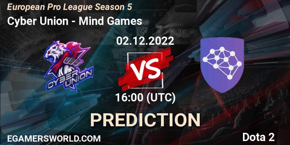 Cyber Union vs Mind Games: Betting TIp, Match Prediction. 02.12.22. Dota 2, European Pro League Season 5