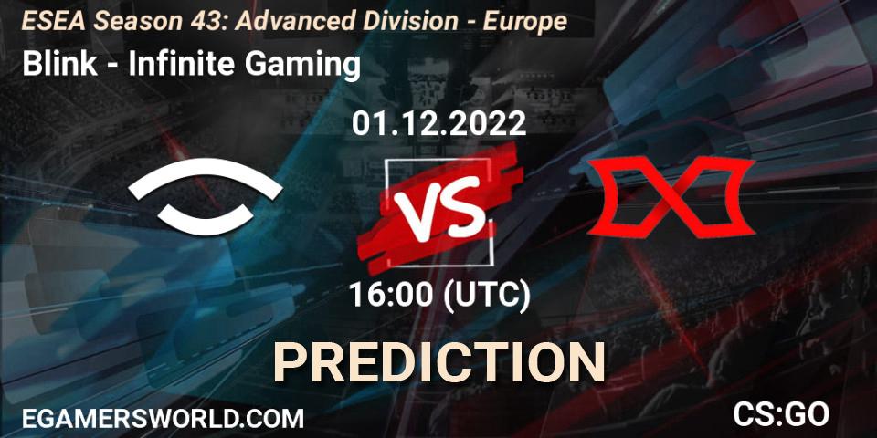 Blink vs Infinite Gaming: Betting TIp, Match Prediction. 01.12.22. CS2 (CS:GO), ESEA Season 43: Advanced Division - Europe